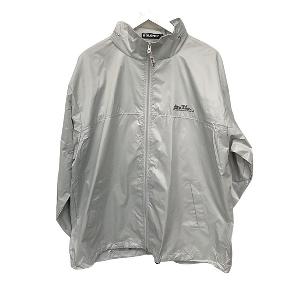 BALENO Jacket Light Gray Windbreaker Size XL Foldable Hood - Picture 6 of 9